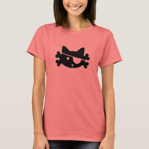 Schwarze Piraten-Katze - T-Shirt