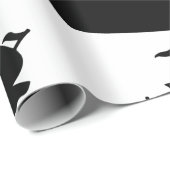 Schwarze Piraten-Schiffs-Silhouette Geschenkpapier (Rolleneckpunkt)