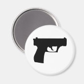 Schwarze Pistole - Pistole Magnet (Vorderseite/Rückseite)