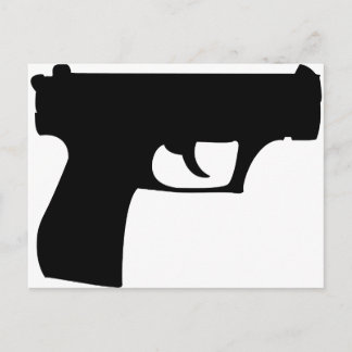 Schwarze Pistole - Pistole Postkarte