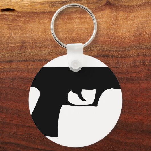 Schwarze Pistole - Pistole Schlüsselanhänger (Vorderseite)