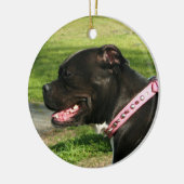 Schwarze pitbull Verzierung Keramik Ornament (Links)