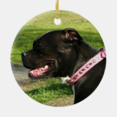 Schwarze pitbull Verzierung Keramik Ornament (Hinten)