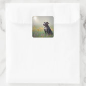Schwarze Pitbulle Sticker (Tasche)
