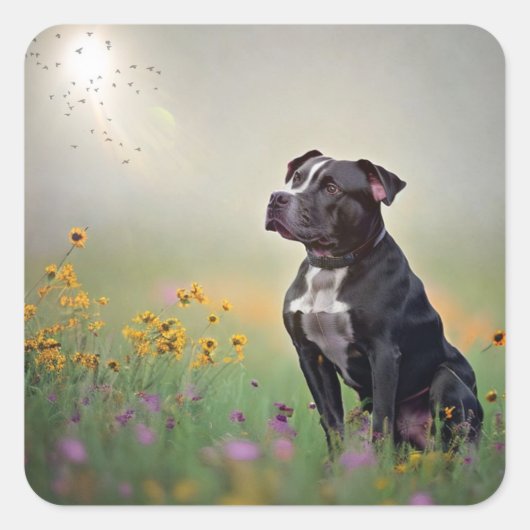 Schwarze Pitbulle Sticker (Vorderseite)