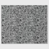 Schwarze Pixel-Mosaik-Geschenk-Verpackung Geschenkpapier (Flach)