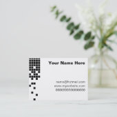 Schwarze Pixel Visitenkarte (Stehend Vorderseite)