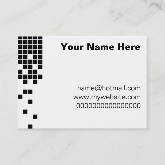 Schwarze Pixel Visitenkarte (Vorderseite)