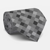 Schwarze pixelförmige Halsbinde mit Pixelquadraten Krawatte (Gerollt)