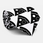 Schwarze Pizza Krawatte (Gerollt)