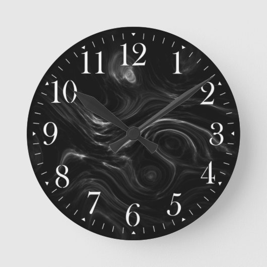 Schwarze Plasma-Energie-abstrakte Kunst-Wand-Uhr Runde Wanduhr (Vorderseite)