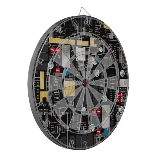 Schwarze Platine Dartscheibe (Vorderseite Links)