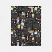 Schwarze Platine Fleecedecke (Vorderseite)