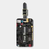 Schwarze Platine Gepäckanhänger (Vorderseite vertikal)