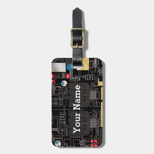 Schwarze Platine Gepäckanhänger (Vorderseite vertikal)