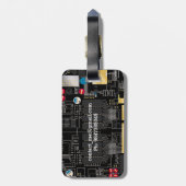 Schwarze Platine Gepäckanhänger (Rückseite vertikal)