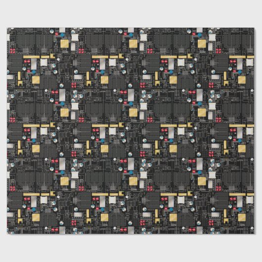 Schwarze Platine Geschenkpapier (Flach)