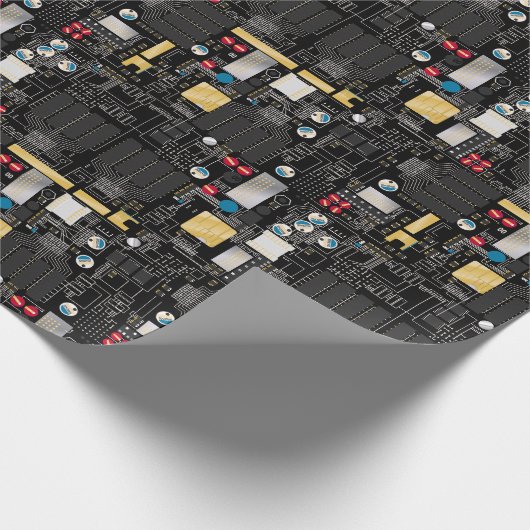 Schwarze Platine Geschenkpapier (Ecke)