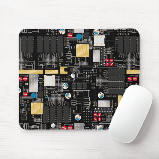 Schwarze Platine Mousepad (Mit Mouse)