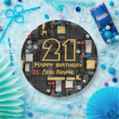 Schwarze Platine Pappteller (Party)