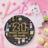 Schwarze Platine Pappteller (Party)