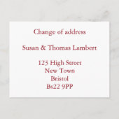 Schwarze Platine - Retro-Adresswechsel Ankündigungspostkarte (Rückseite)