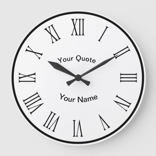 Schwarze Platte n Zahlen mit strahlenden römischen Große Wanduhr (Vorderseite)