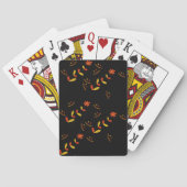 Schwarze Poker Karten mit Blumendesign Spielkarten (Rückseite)