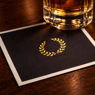 Schwarze Poker-Nacht mit Gold Elegante Dekoratio Serviette