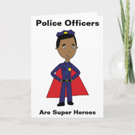 Schwarze Polizeibeamte sind Superhelden Dankeskarte
