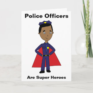 Schwarze Polizeibeamte sind Superhelden Dankeskarte