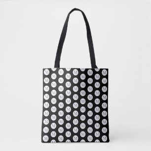 Schwarze Polka-Dot-Monogramm-Tasche Tasche