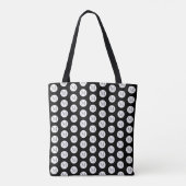 Schwarze Polka-Dot-Monogramm-Tasche Tasche (Rückseite)