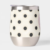 Schwarze Polka Dots auf Elfenbein Mit Monogramm (h (Rechts)