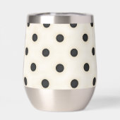 Schwarze Polka Dots auf Elfenbein Mit Monogramm (h (Rückseite)