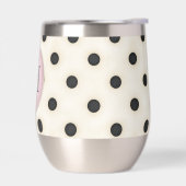 Schwarze Polka Dots auf Elfenbein Mit Monogramm (h (Links)