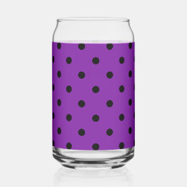 Schwarze Polka Dots auf Violet Lila Dosenglas