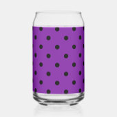 Schwarze Polka Dots auf Violet Lila Dosenglas (Rückseite)