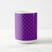 Schwarze Polka Dots auf Violet Lila Kaffeetasse (Mittel)