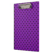 Schwarze Polka Dots auf Violet Lila Klemmbrett (Links)