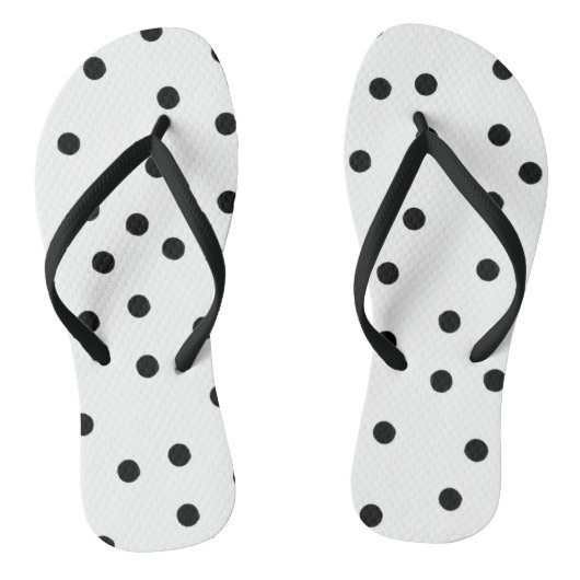 SCHWARZE POLKA-DOTS BADESANDALEN (Fußbett)
