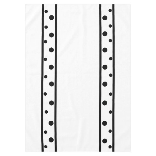 Schwarze Polka Dots Geometric Tischdecke (Vorderseite)