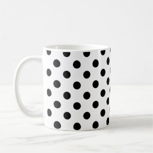 Schwarze Polka Dots Muster auf weißem Hintergrund Kaffeetasse