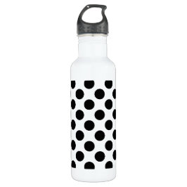 Schwarze Polka Dots Retro Muster Trinkflasche