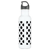 Schwarze Polka Dots Retro Muster Trinkflasche (Rückseite)