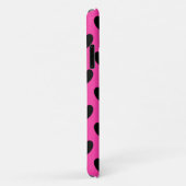 Schwarze Polka Herzen auf Fuchsienrosa Case-Mate iPhone Hülle (Hinten/Rechts)