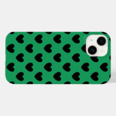 Schwarze Polka Herzen auf Kelly Green Case-Mate iPhone Hülle (Rückseite (Horizontal))