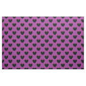Schwarze Polka-Herzen auf lila Stoff (Fat Quarter (45,7 x 55,9 cm))