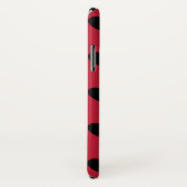 Schwarze Polka Herzen auf rot Case-Mate iPhone Hülle (Hinten/Rechts)