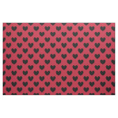 Schwarze Polka Herzen auf rot Stoff (Fat Quarter (45,7 x 55,9 cm))